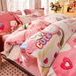 1pc Snowflake Fleece Duvet Cover Thick Warm Milk-fleece Quilt Cover for Winter Kids Full Heart Flower Elk Print Drop Shipping