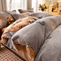 1pc Snowflake Fleece Duvet Cover Thick Warm Milk-fleece Quilt Cover for Winter Kids Full Heart Flower Elk Print Drop Shipping