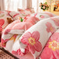 1pc Snowflake Fleece Duvet Cover Thick Warm Milk-fleece Quilt Cover for Winter Kids Full Heart Flower Elk Print Drop Shipping